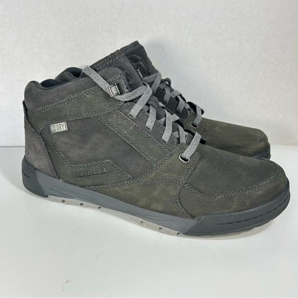 Merrell Berner Mid Waterproof Granite Distress Lace Trail Hiking Shoe Boot Men 8 - Picture 4 of 15